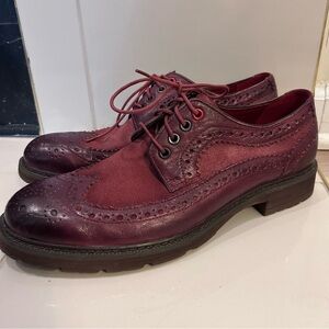 JUMP Men’s Burgundy leather Oxford shoes dr marten look & feel Size 10 wing tip